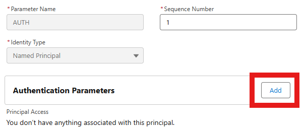 Named Principal: Add authentication parameter