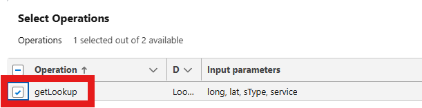 Select Operations: getLookup