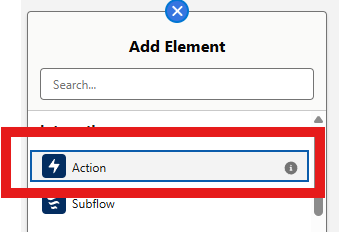 Flow: Add Action element